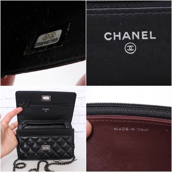 Chanel Wallet on Chain Black Lambskin Leather Purse A3960 - Picture 2 of 11